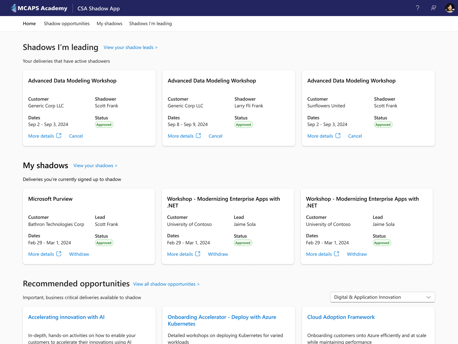The redesigned home, surfacing active deliveries and recommendations in a clean card layout
